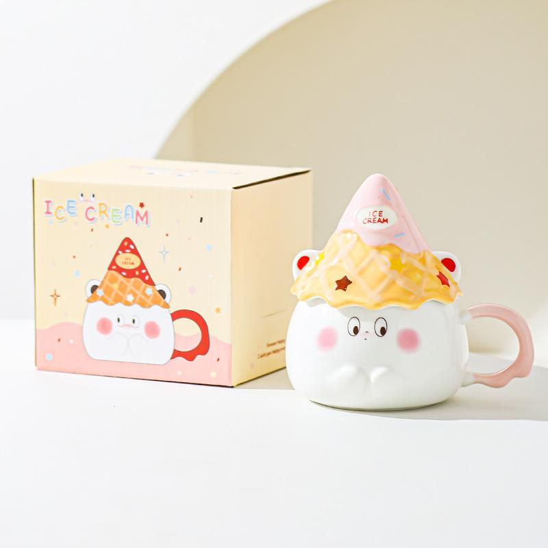 Cartoon Expression Ceramic Mug High Looking Souvenir Gift Water Cup for Best Friend Girl Heart Cup Home Breakfast Cup