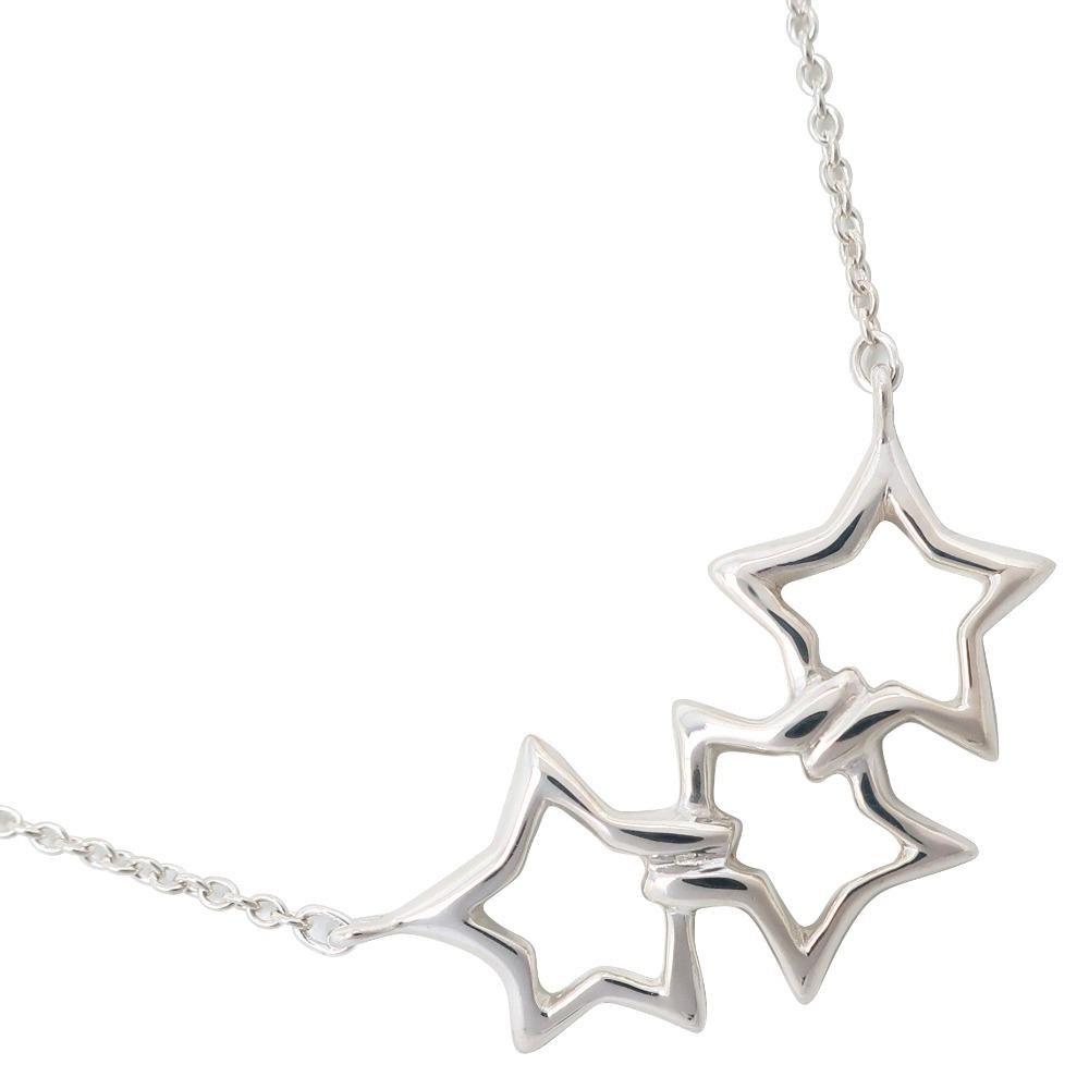 

TIFFANY&Co. Triple star Necklace Silver925 Star 2.5g Women Used