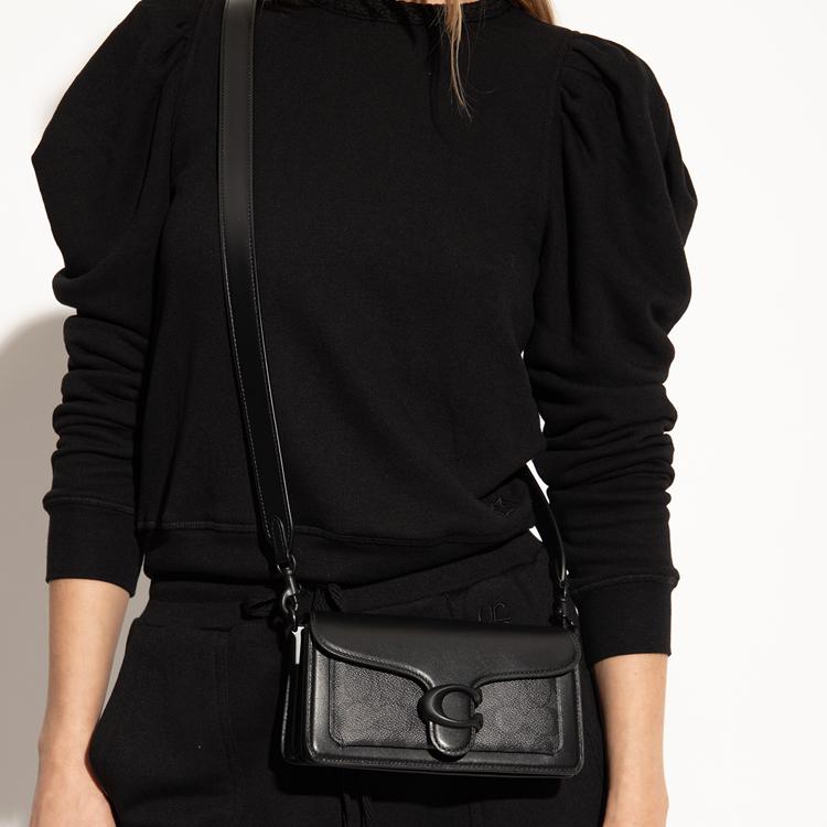 Coach Tabby 20 Logo Coated Canvas And Leather Crossbody Bag Women Bags Black CQ765-MWO1U