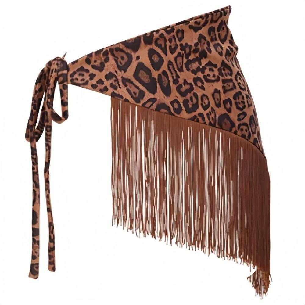 Jeans Decor Suede Leopard Print Belt Hip-hop Fur Triangle Belt  Waist Accessories