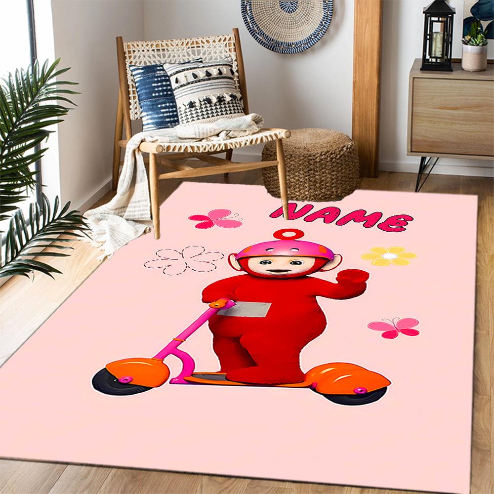 Purple Teletubby Space Customize Your Name Floor Rug Office Rug Design for Decorate room Dormitory Balcony Outdoor Anti-slip Rug Office home decor