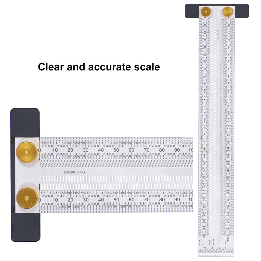 Marking Scale Exquisite Accurate Portable Convenient Sturdy Multifunctional Tshaped Hole Ruler(200mm )