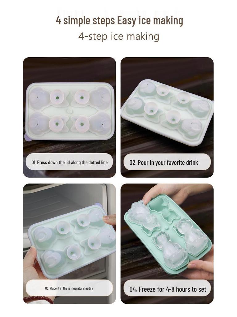 Silicone Easy-Release Whiskey Beer Cat Ice Cube Mold