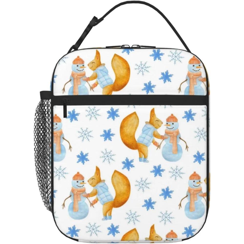 Fox Bunny Cloud Lunch Bag for Women Men Reusable Insulated Lunch Box Portable Lightweight with Side Pocket for Work Picnic