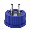 GL45 Safety Feeding Cap 2 Port 6-8mm Diameter Middle Size 304 Stainless Steel GL45 Safety Bottle Lid for Laboratory