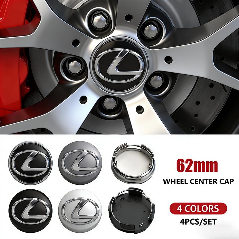 hbsh4 4Pcs 62MM Car Emblem Wheel Center Cover Hub Accessories For Lexus F SPORT ES RX NX LS UX LM LX GX LC RZ IS CT GS RC HS SC TX LB