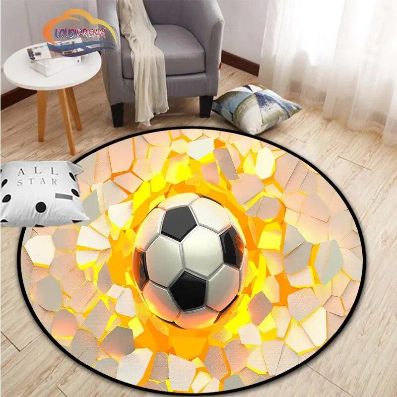 Εικόνες ποδοσφαίρου χαλί κινουμένων σχεδίων ποδοσφαίρου διακόσμηση σαλονιού στρογγυλή καρέκλα κρεβατιού χαλάκι σπίτι πόρτα εισόδου παιδιά