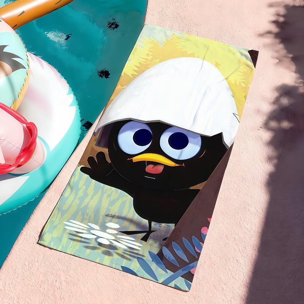 Cartoon C-Calimero Towel Sports Quick Dry Travel Camping Gear Sandproof Soft Light Large Beach Towel