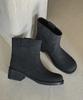 Moodnple Ella Vintage Short Boots Round Washed Boots 5Cm