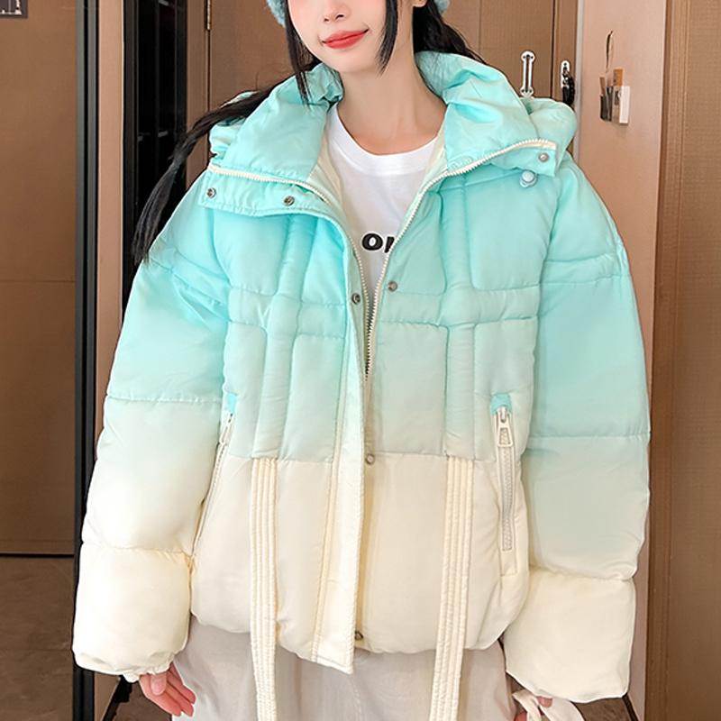 

Модное зимнее пальто женское теплое парки с капюшоном толстые свободные женские куртки 2XL синий