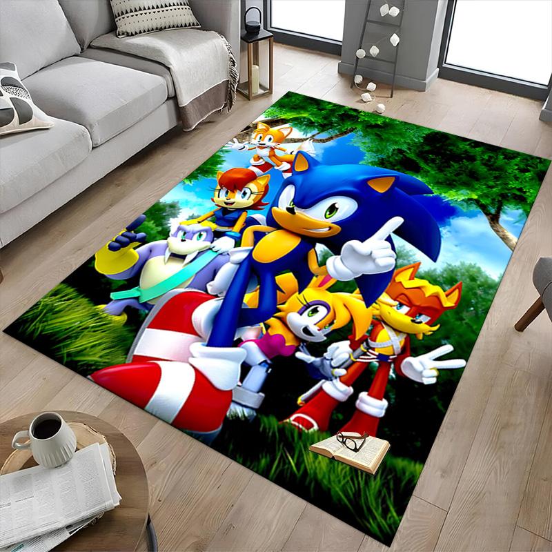 Sonic Adventure Friendship Carpet For Playroom Bedroom Living Room Sofa Home Decorkids Game Area Rug Nonslip Floor Mat