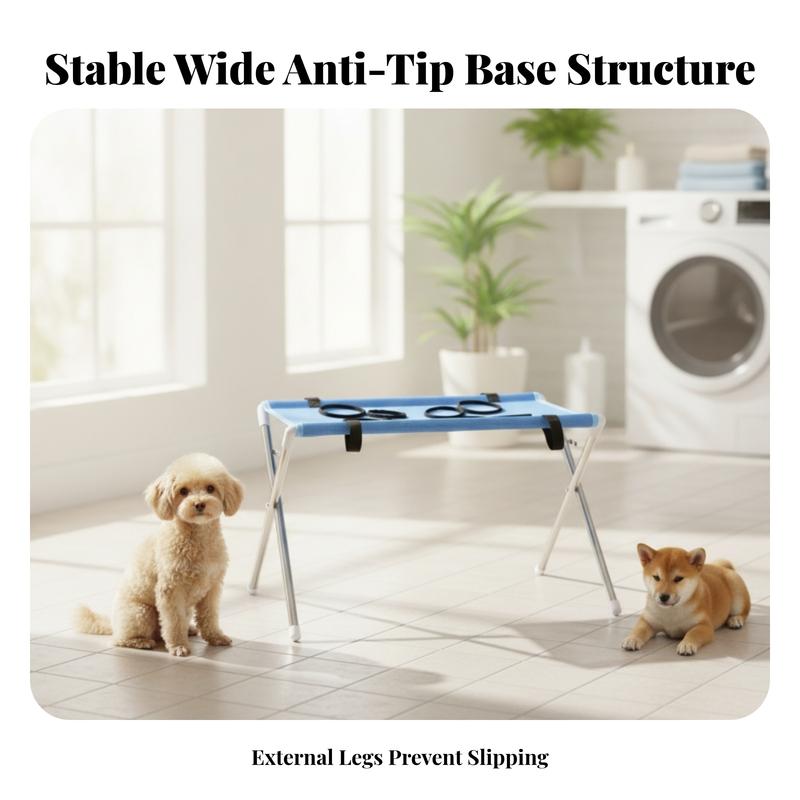 Foldable Pet Grooming Hammock with Metal Frame Space Saving Dog Cat Cradle Table for Nail Trimming Bathing Home Salon Use