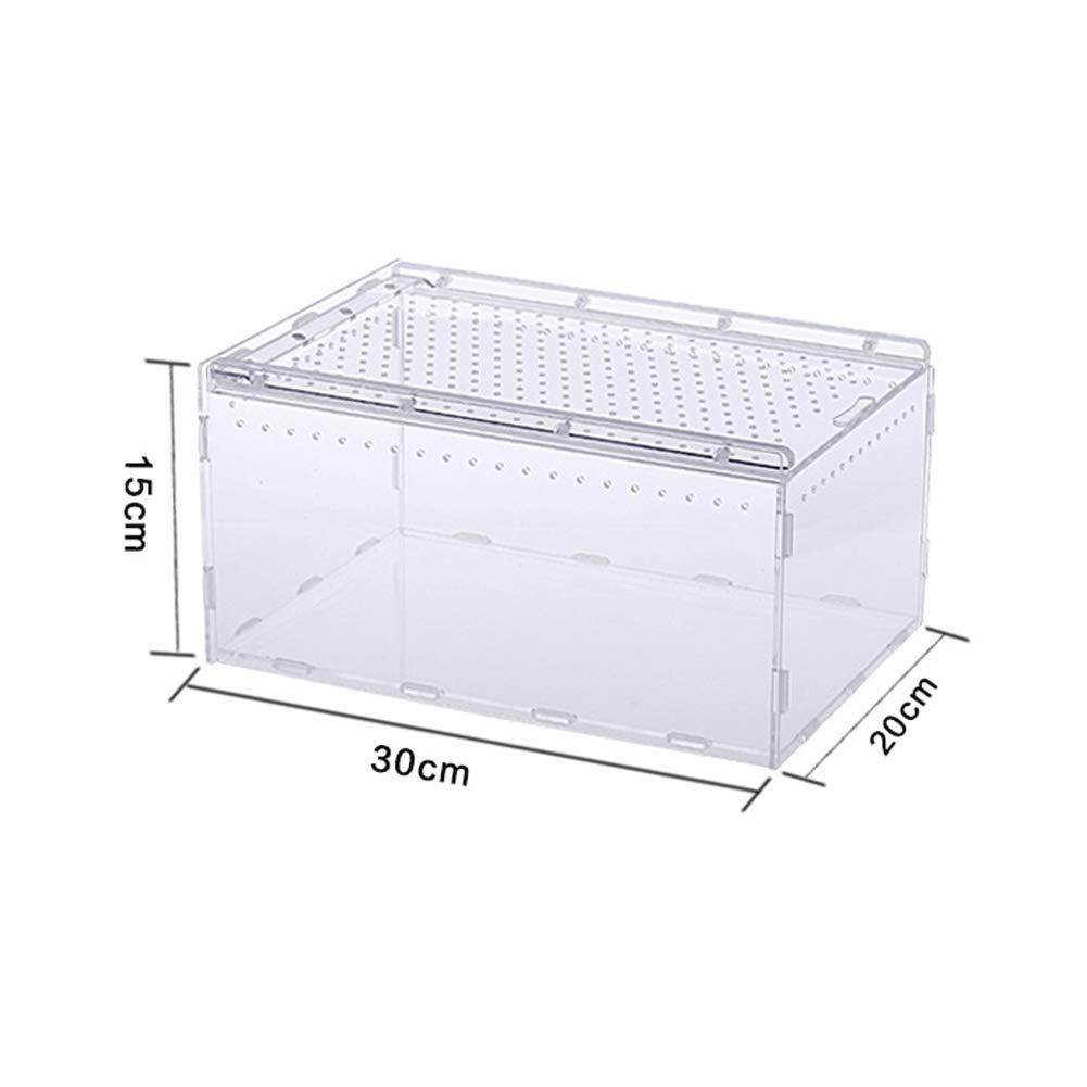 Reptile Terrarium, Ventilated, Acrylic Material, Transparent, Reptile Cage, Insect Terrarium, Suitable for Lizards/Spiders/Frogs/Turtles/Snakes/Frogs/