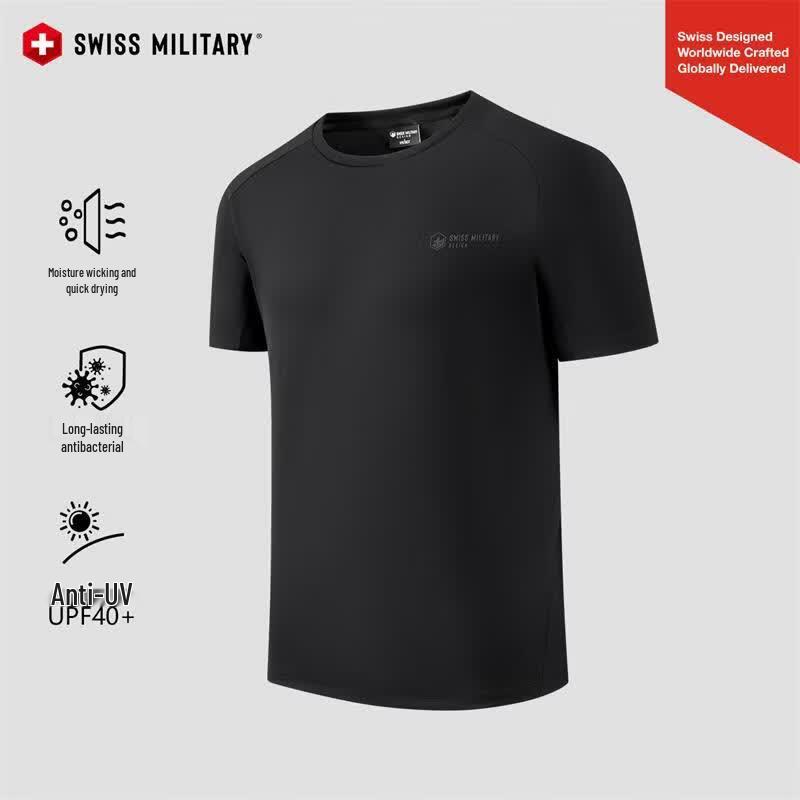 SWISS MILITARY Men s Quick-Dry Breathable T-Shirt 2XL чёрный