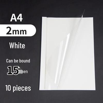 Maimerfei A4 2mm White Transparent Thermal Binding Covers (10 Pcs)