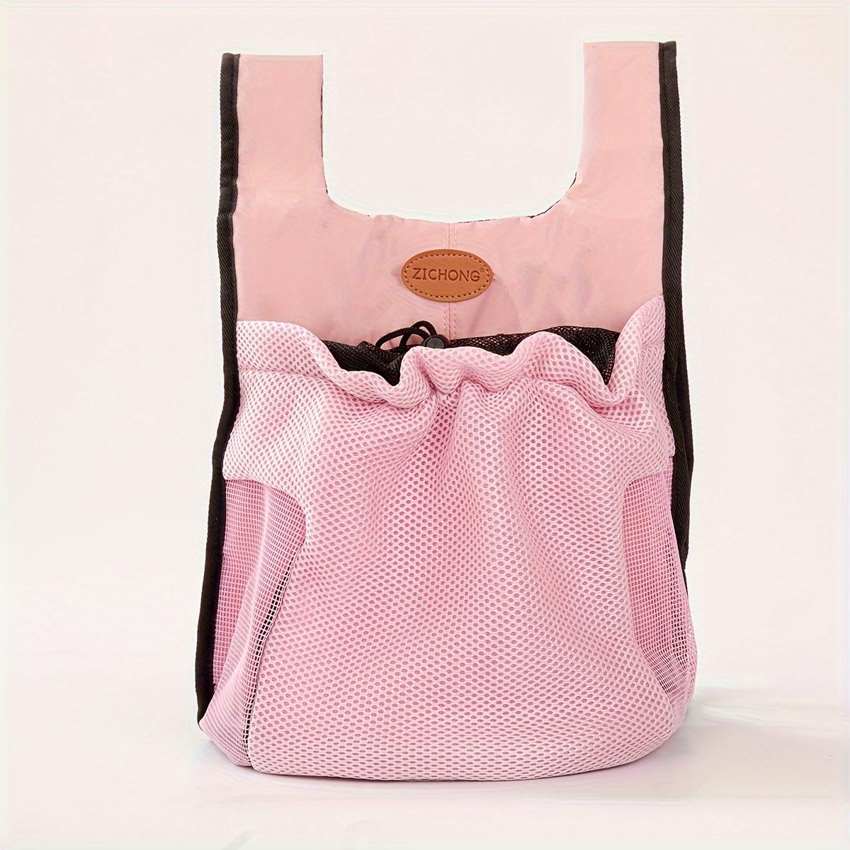 Portable Pet Backpack for Dogs Breathable Mesh Cat Carrier Popular Cross-Border Pet Bag S розовый
