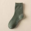Women's Autumn/Winter Terry Socks - Velvet-Lined, Thick, Mid-Tube, Solid Color, Warm Towel Style.