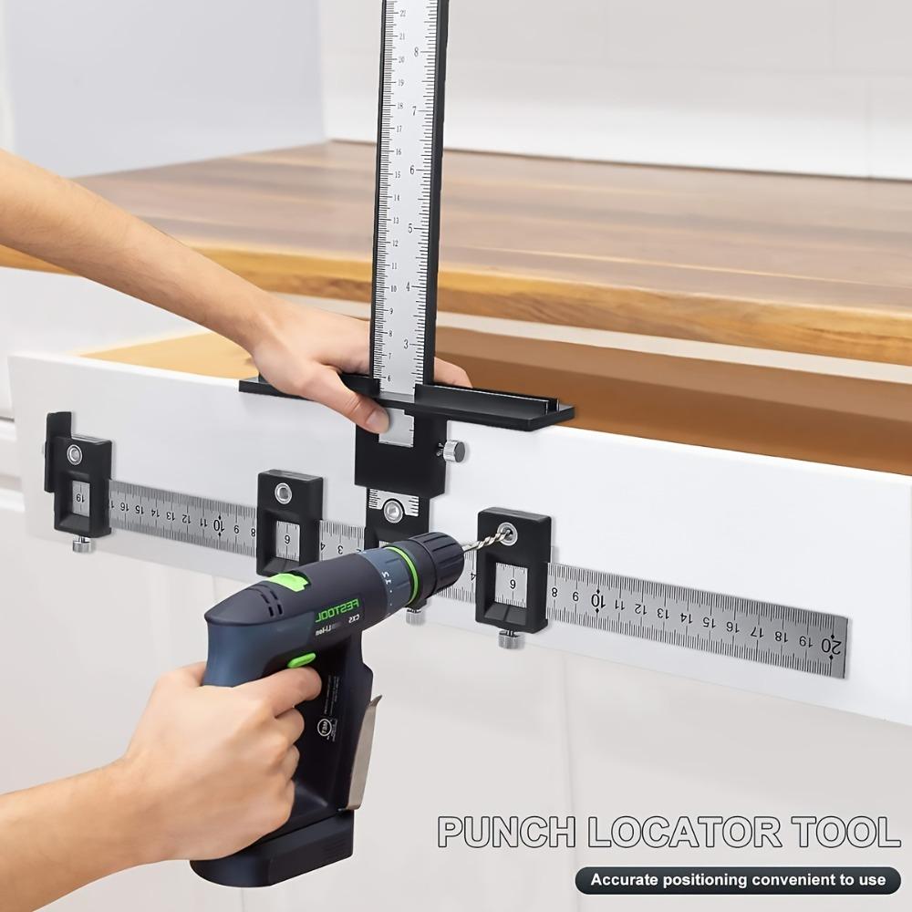 Professional Door Handle Pulls Installation Tool Kit Adjustable Self Centering Drill Guide Jig for Cabinet Wardrobe Knob