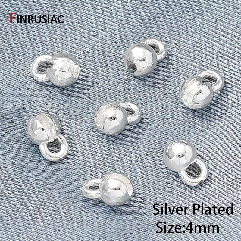 18K Gold Plated Brass End Crimp Beads For Jewelry Making,DIY Bracelets Accessories,Bead Tip Connectors For Jewelry Supplies