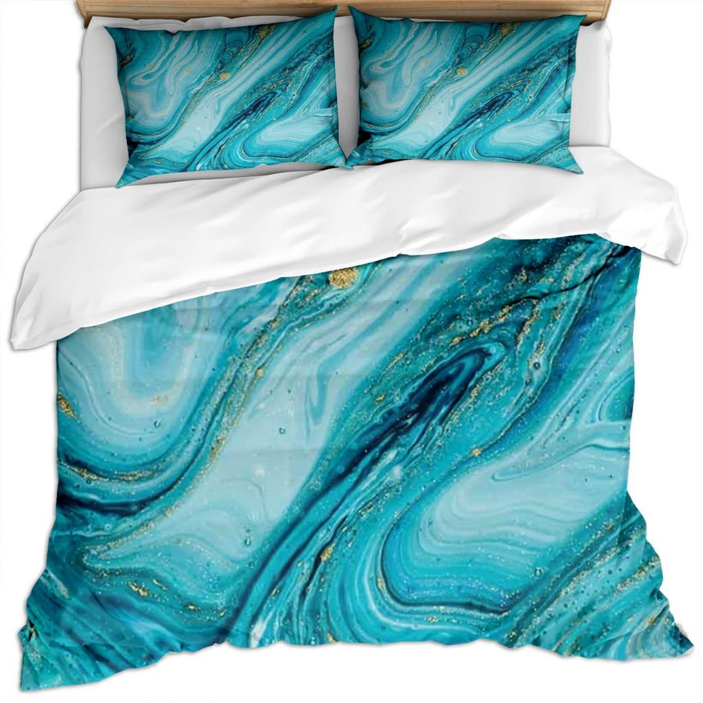 Golden Green Corrugated Bedding Three-Piece Quilt Cover