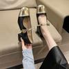 Round head Mary Jane shoes women's new spring and summer with skirt thick heel light mouth middle heel fairy single shoes