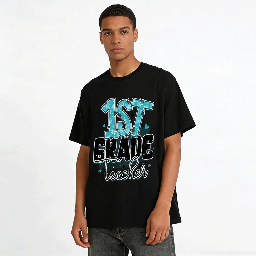 Winter 1st Grade Teacher Themed Printed Top Pure cotton T-shirt