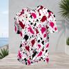 Mens Plus Size Round Neck Raglan Short Sleeve T Shirt Abstract Printed Multicolor