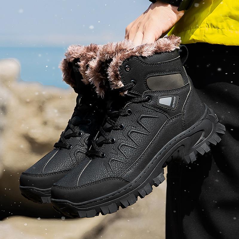 Śniegowce Męskie Wodoodporne Outdoorowe Zimowe Męskie Buty Botki do Kostki w Stylu Rosyjskim dla Mężczyzn Śniegowce Duży Rozmiar 40- 48