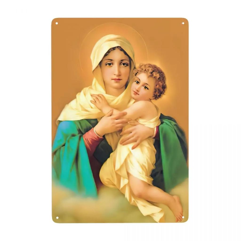 Retro Virgin Mary Of Guadalupe Metal Signs Custom Mexico Catholic Saint Tin Plaque Pub Cafe Yard Home Decor 30x20cm