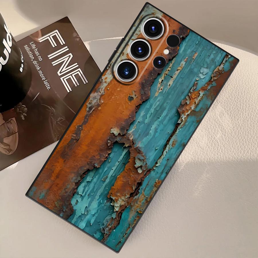 Case for Samsung Galaxy S25 Ultra S23 FE S24 Plus S21 S20 S22 S9 Funda Phone Cover Retro Rust
