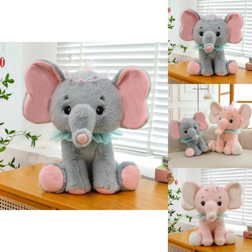 Cute Elephant Plush Toy With Pp Cotton Filling Soft Short Fur For Girls Gift