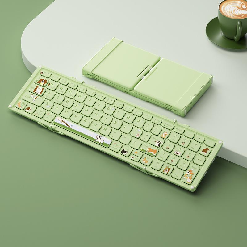 Hagsen HB328 Ultra-Thin Folding Bluetooth Keyboard & Mouse Combo - Cute, Silent Design