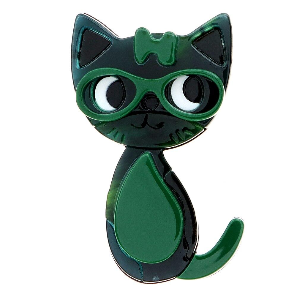 

Blucome акриловые броши с изображением кота для женщин, булавка из ацетатного волокна, 4 цвета, дизайн с животными, модные украшения зелёный