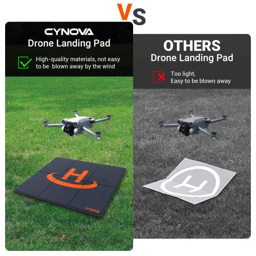 CYNOVA Mini 4 Pro/Mini 5 Pro Drone Heliport, 50cm DJI Mini 2 Landing Pad, Durable and Waterproof Drone Landing Mat, Foldable/Double-Sided, Compatible