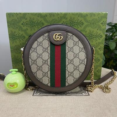 [Pre-Owned] Ophidia GG Mini Round Bag 'Beige' - Very Good #MVK9RY