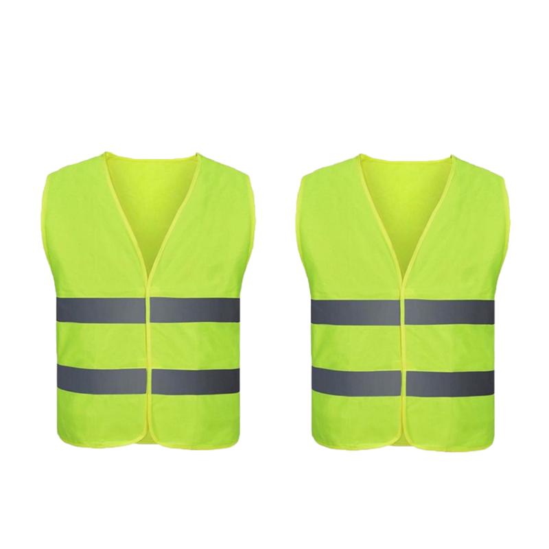 

2/3pcs Reflective Vest Green/Orange High Visibility Clothing with Reflective Stripe For Outdoor Running Cycling Safety Traffic