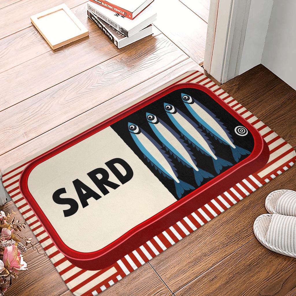 Funny Sardines In Tin Design Doormat Non-Slip Entrance Bath Kitchen Door Floor Mats  Garden Carpet Rug