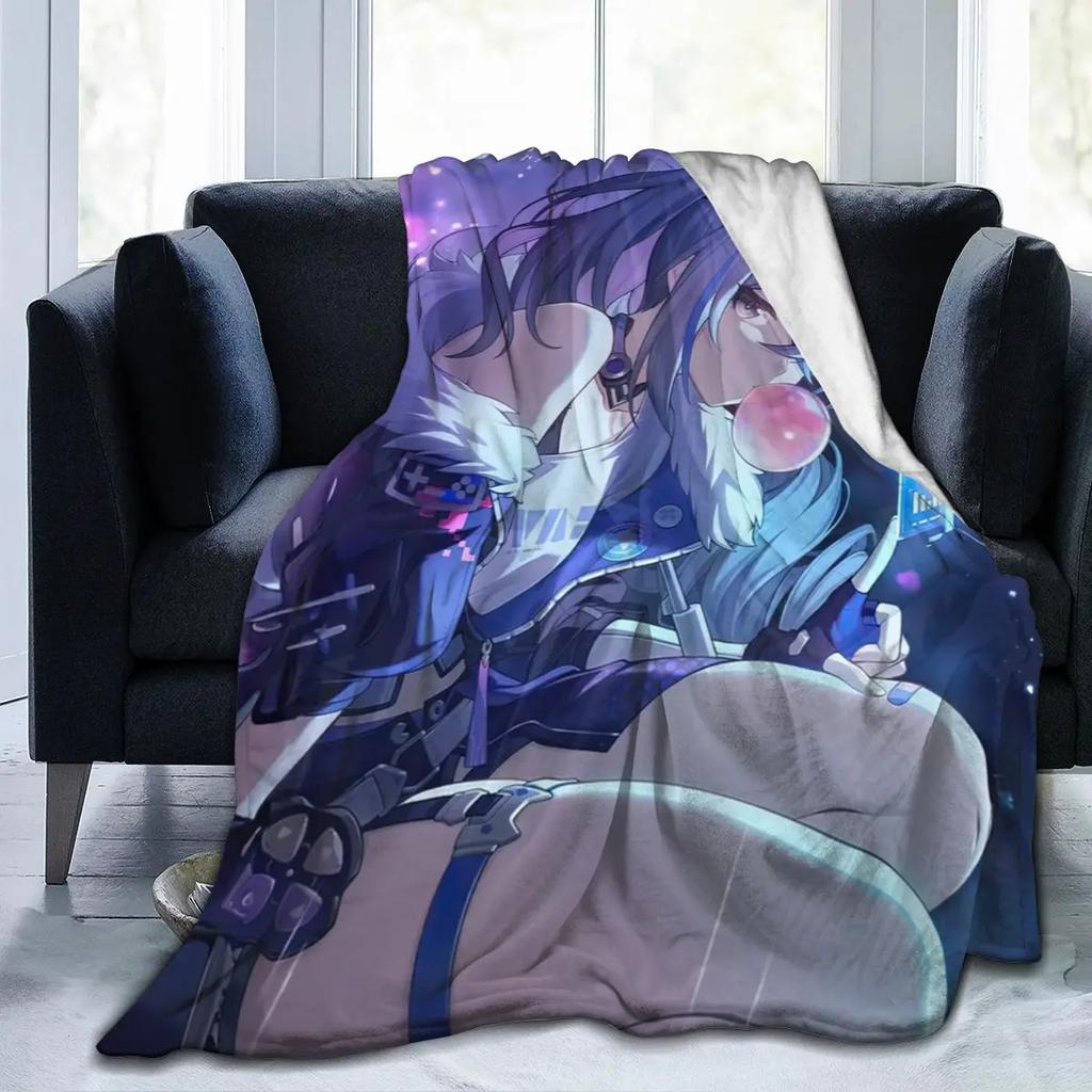 Anime Honkai Star Rail Acheron All Season Fleece Blanket Throw Ultra Soft Flannel Blanket Digital Printed Premium Fluffy Fleece