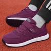 Mode Frühling Lila Strick-Sneaker Damen Slipper Mama Schuhe Weiche Sohle Schuhe für ältere Menschen Mittelalterliche Ältere Sneaker Walking Schuhe