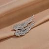 Women Alloy Brooch Pin, Wings Shape Lapel Badge with Sparkling Rhinestones, Brooch Versatile Accessory for Sweaters Collars Hats Bags Coats Scarves