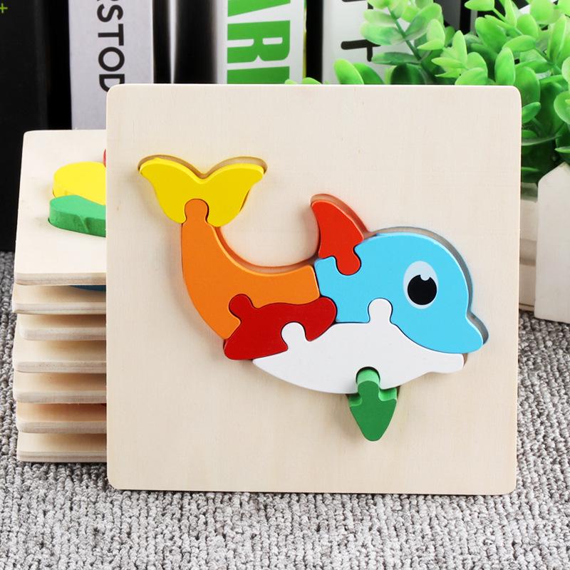 Children's 3D Wooden Animal Puzzle - Educational Building Blocks for Early Learning