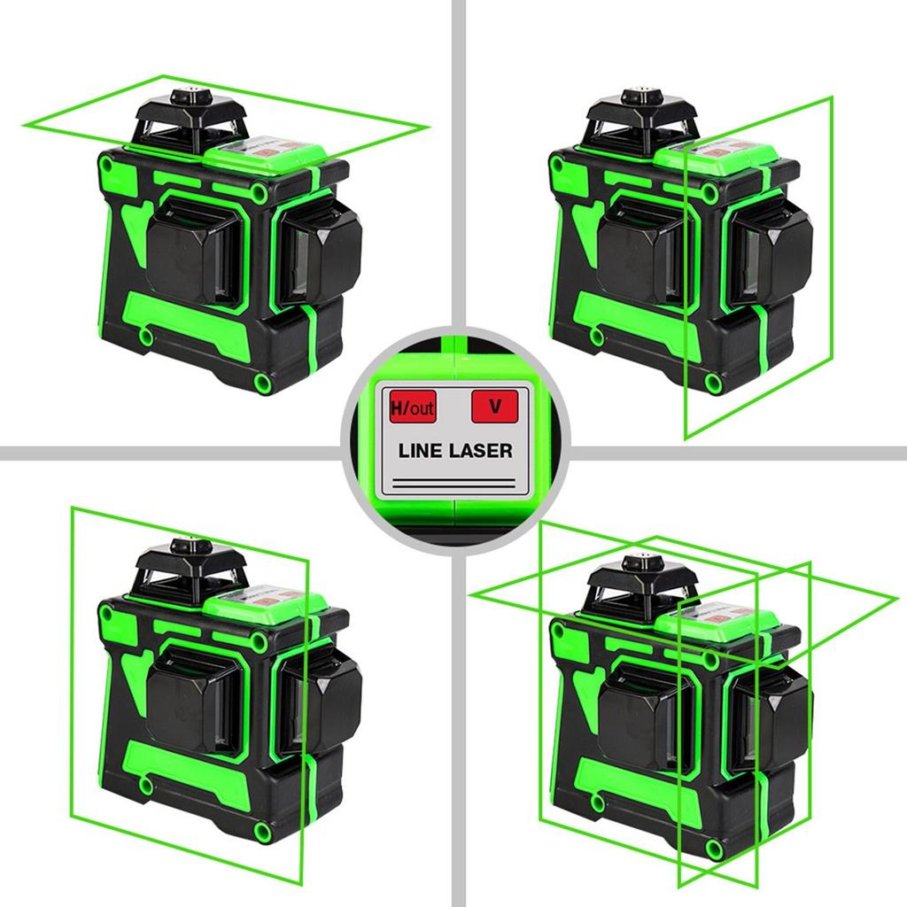 AC 100-240V 12 Lines Self-Leveling 3D Laser Level 360 Horizontal And Vertical Powerful Green Laser Beam Line Laser Level with Bracket/Tripod