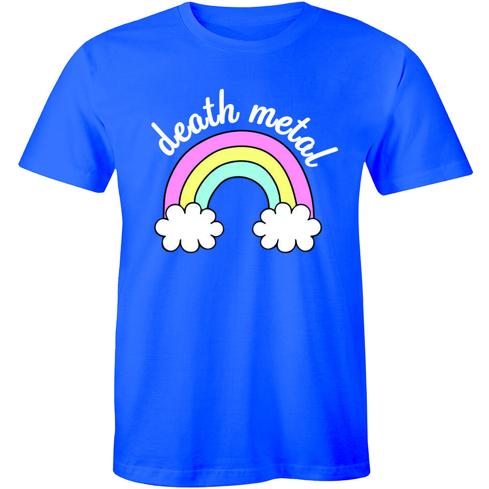 Death Metal Unicorn Rainbow T-shirt Punk Rock Heavy Music Funny Birthday Gift S
