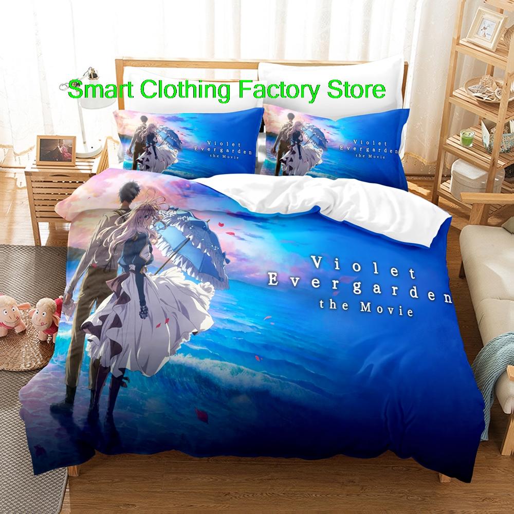 Comforter Single Twin Full Queen King Size Bed Set Teenagers Bedroom s Fashion Bed Violet Evergarden Bedding Set