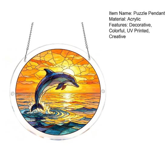 Window Decoration Puzzle Acrylic Suncatcher Colorful Hanging
