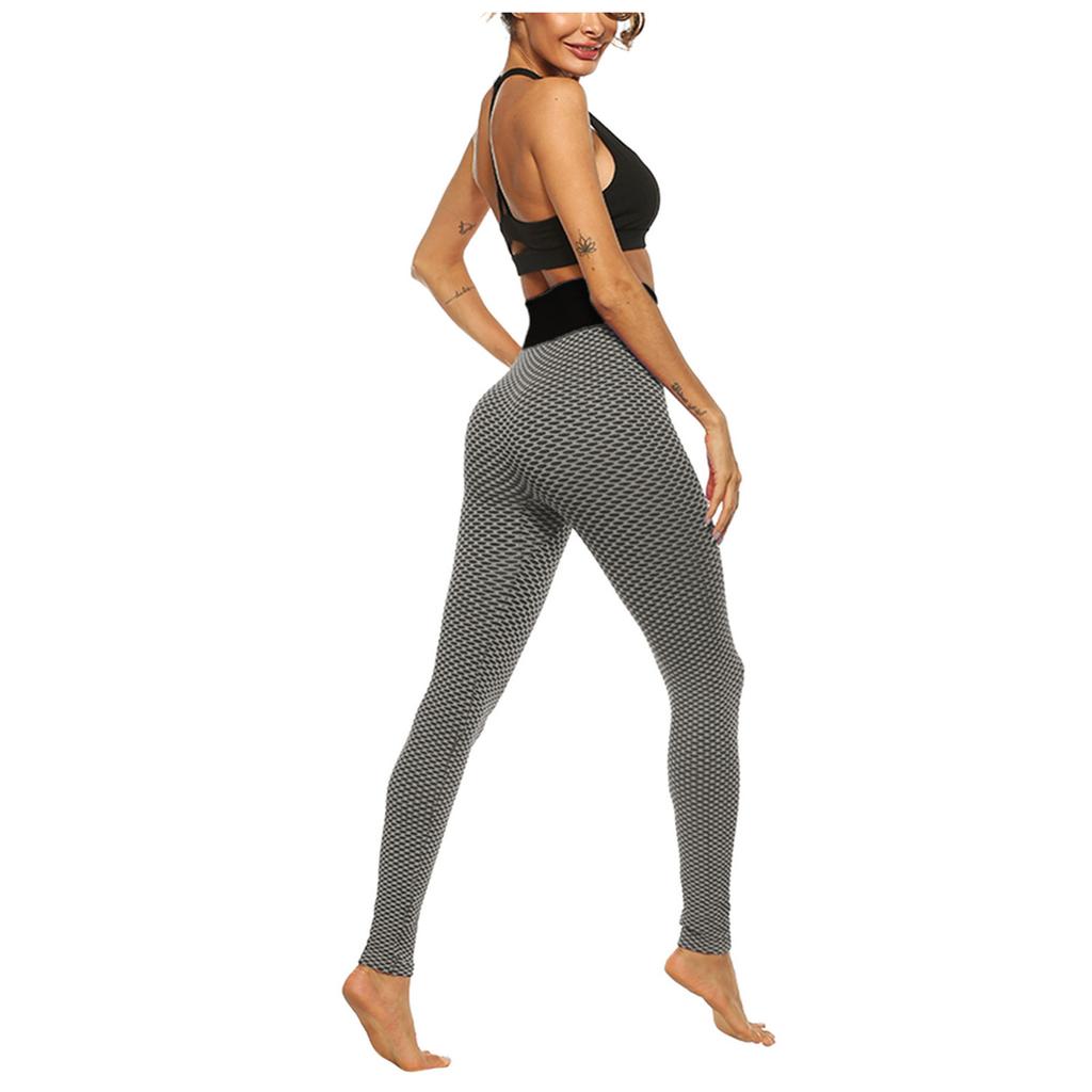 Leggings de Fitness extensibles taille haute pour femmes, pantalons de Yoga avec impression de treillis