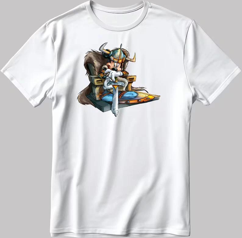Mickey Mouse Vikings 2026 White T Shirt S