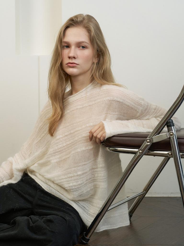 LCVE Mohair Loose Fit Knit Pullover_Ivory