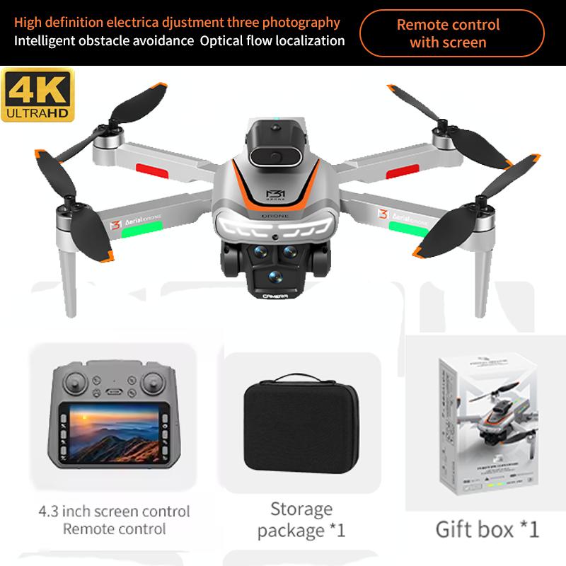 M3 Drone 8K Professinal With 1080P Wide Angle HD Cameras Foldable Helicopter WIFI FPV 180° Electric Adjustable Height Hold Gifts