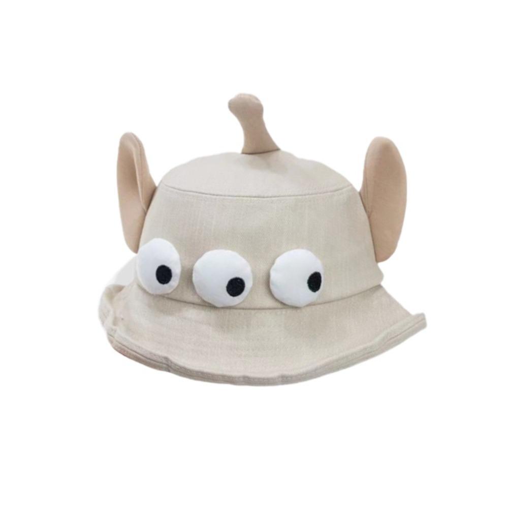 Foldable Three Eyes Bucket Hats Lightweight Cartoon  Sun Hat Fashion Big Ear Fisherman Hat  Outdoor